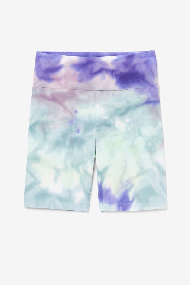 Pantaloni Scurti Fila Dama Albastri Taima Tie Dye Bike QHSW-83259